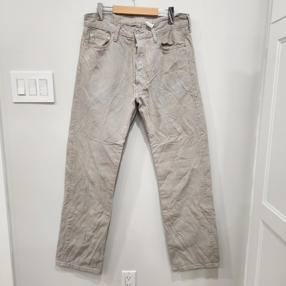 Vintage Levi's 501xx Mens Tag 36x34 Fits 34x34 Cream Button Fly 90s Y2K Denim